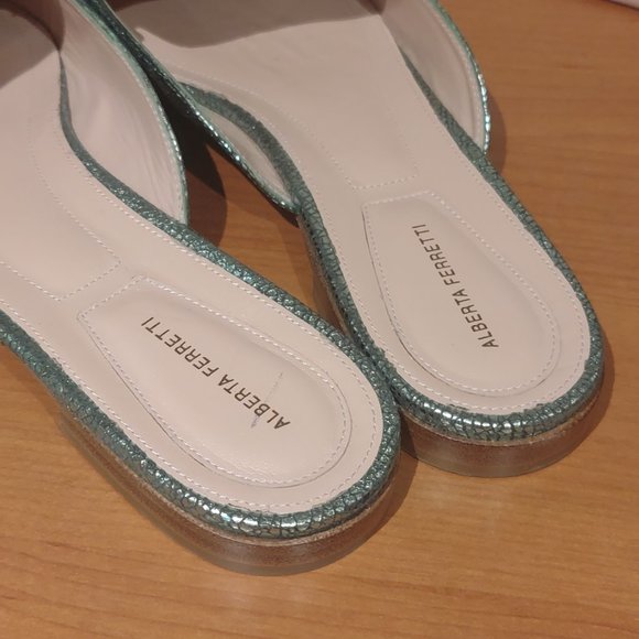 ALBERTA FERRETTI Leather Mules (Women's US 10 / EU 41) * New * - Picture 4 of 8